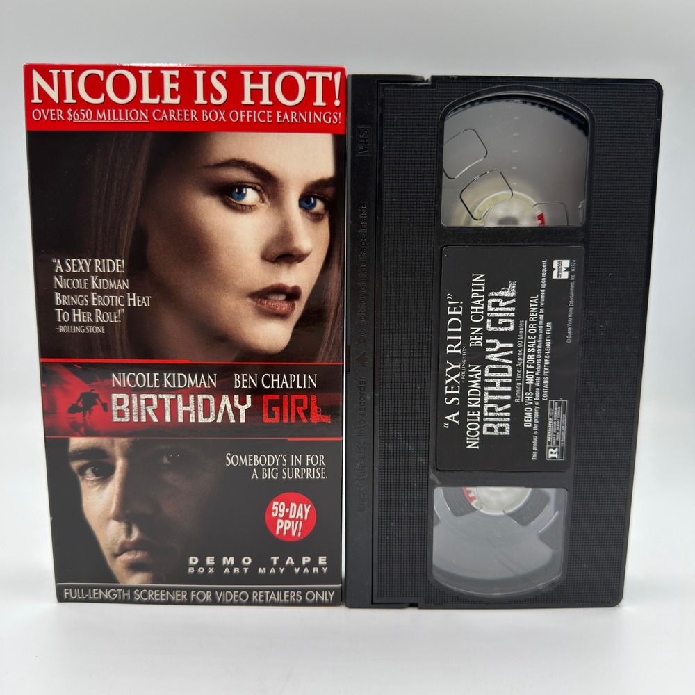 Birthday Girl VHS Nicole Kidman Ben Chaplin Demo Tape Screener Miramax 2002 Rare